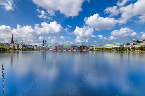 The Inner Alster lake (German: Binnenalster) in Hamburg, Germany, on a sunny summer day. © foto-select