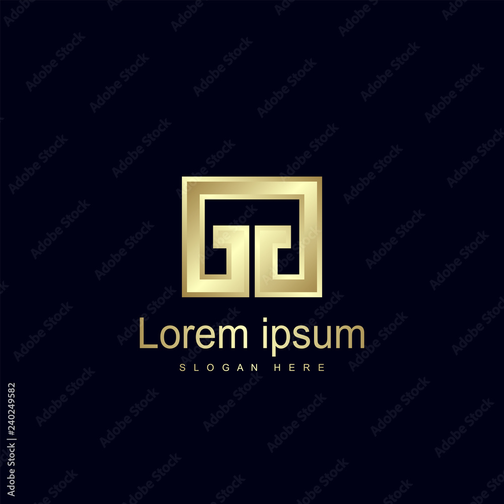 Initial Letter GG Logo Template Vector Design