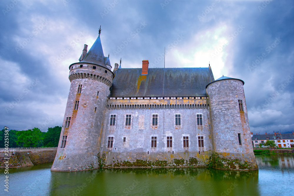france, loiret,sully-sur-loire : middle-age castle