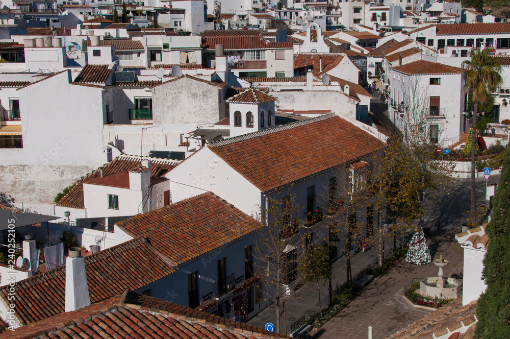 Mediterranean city with white houses