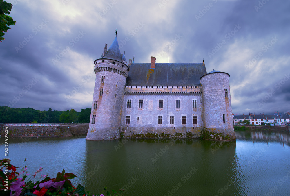 france, loiret,sully-sur-loire : middle-age castle,