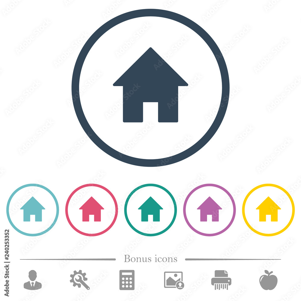 Home flat color icons in round outlines Home flat color icons in round outlines