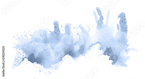 Abstract watercolor background hand-drawn on paper. Volumetric smoke elements. Blue, Navy Peony color. For design, web, card, text, decoration, surfaces.