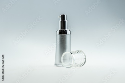 cosmetic bottles for skin care, empty women on a white background isolate