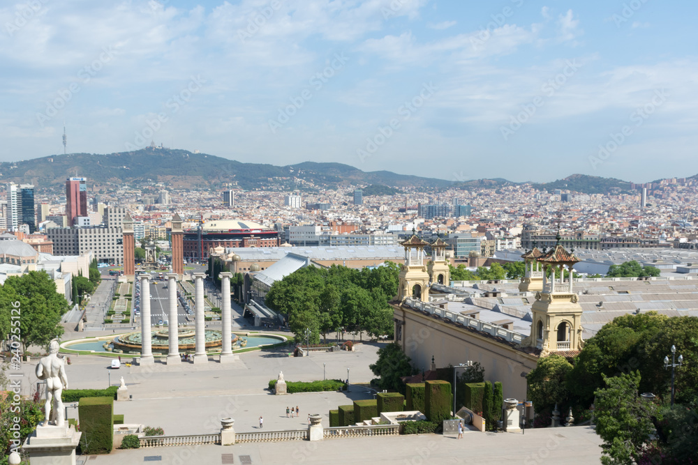 View of Barcelona from the observation deck on Montjuic mountain