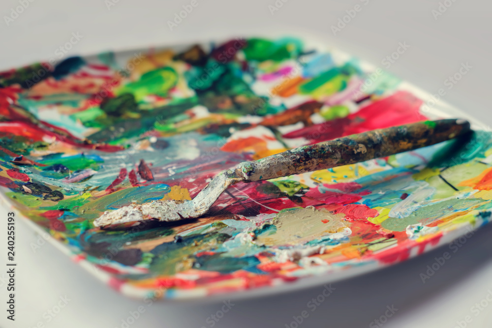 Painter's knife on a palette