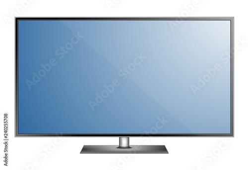 TV screen. Modern stylish led type. Large computer monitor display mockup. Vector illustration