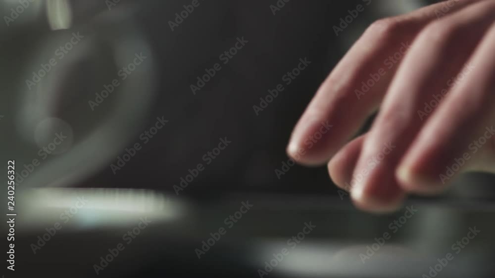 young female hands using notebook on a table in cafe pan young female hands using notebook on a table in cafe pan