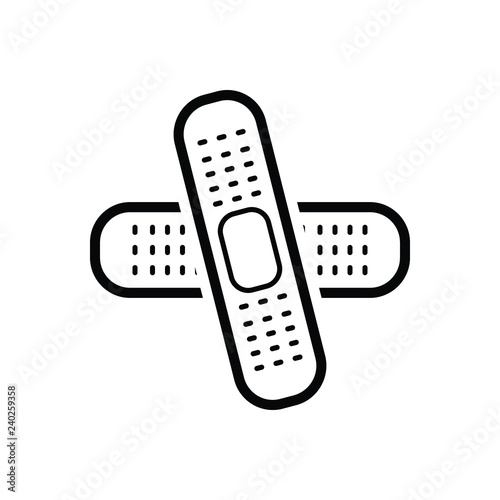 Black line icon for bandage