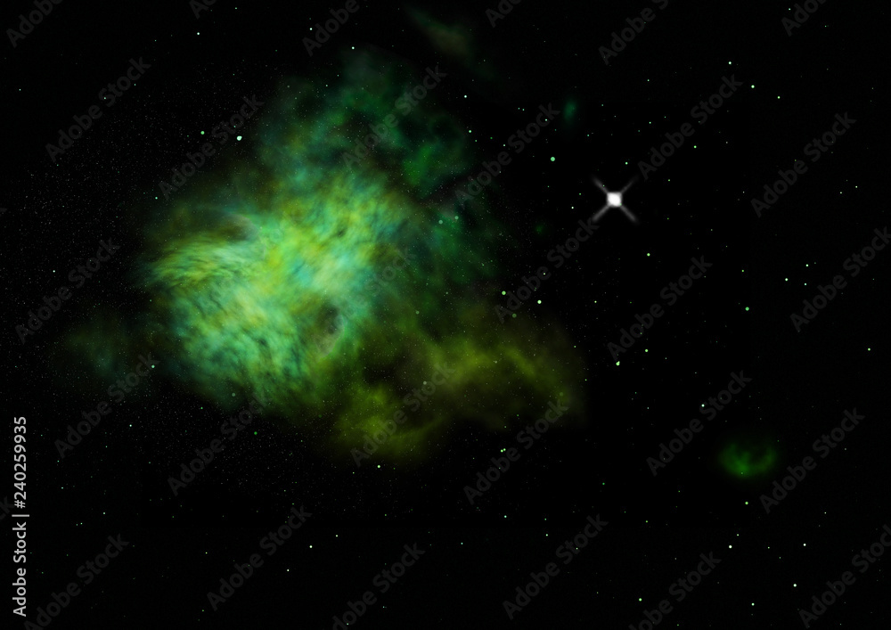 Fototapeta premium Star field in space and a nebulae. 3D rendering