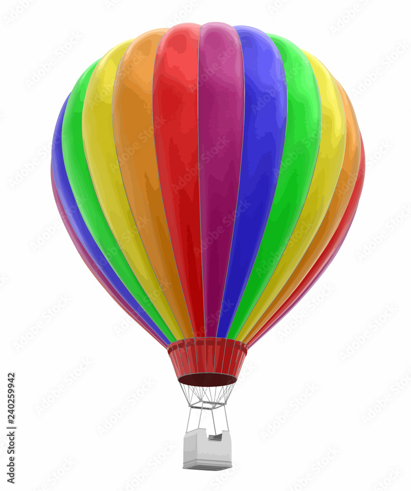 Fototapeta premium Multi Colored Hot Air Balloon. Image with clipping path