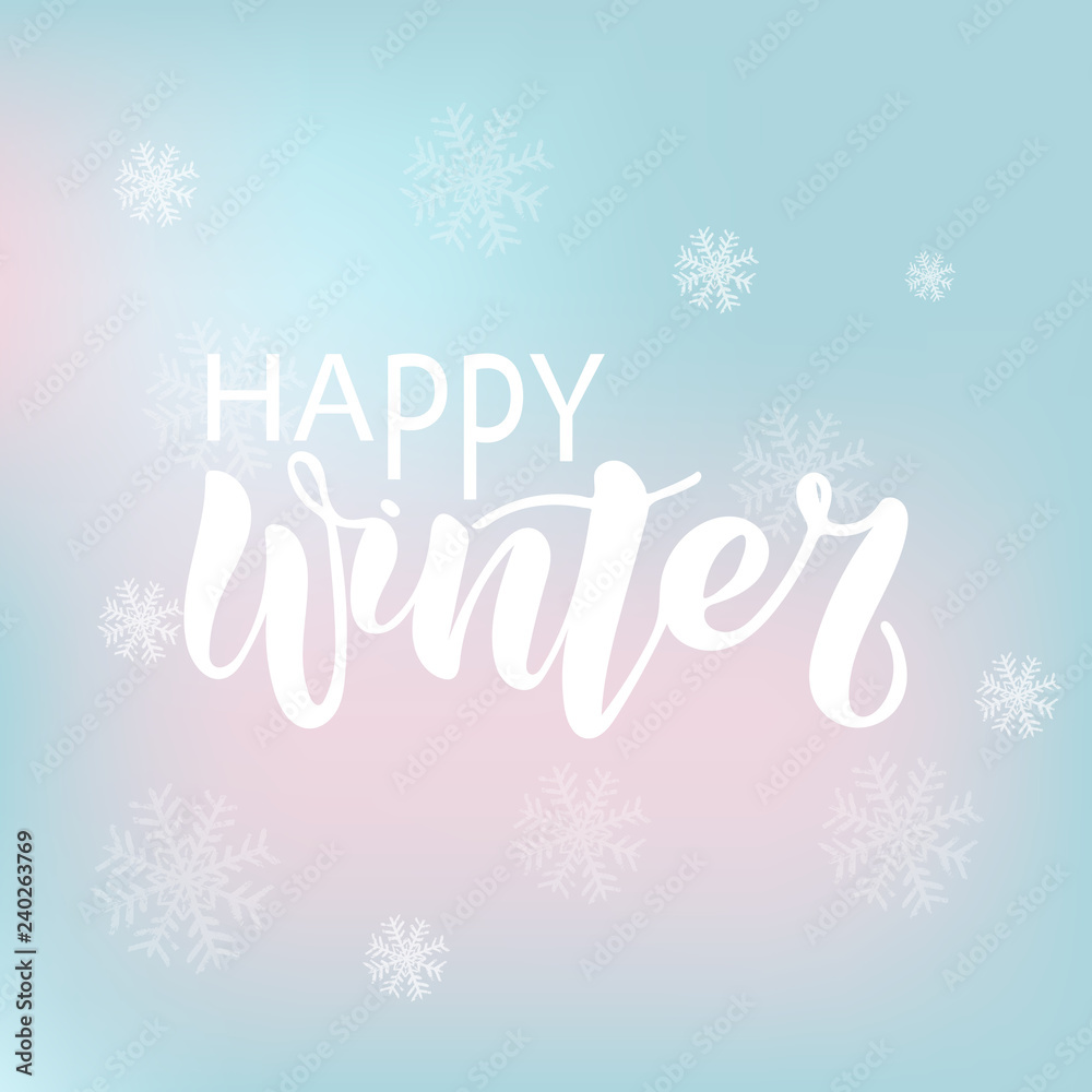 Vector illustration of Happy Winter with the inscription for packing product