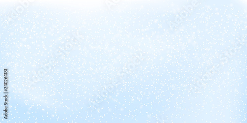 Falling snow background. Vector illustration with snowflakes. Winter snowing sky. Eps 10.