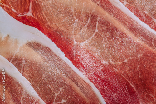 Close up of parma ham photo