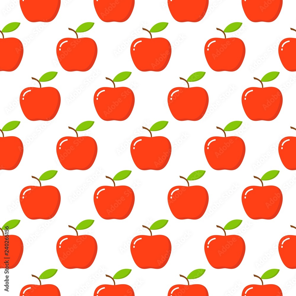 Apples. Seamless pattern with red apples on white. Fruit background Apples. Seamless pattern with red apples on white. Fruit background
