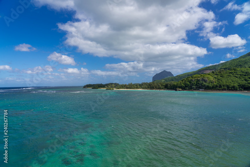 Fototapeta Naklejka Na Ścianę i Meble -  View of the ocean from Maconde view point, Baie du Cap, Mauritius.