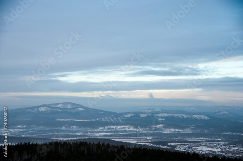 Winter landscape on top of the mountains © Oksy001