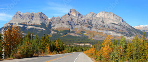Scenic road Ice fields parkway in Jasper national park photo