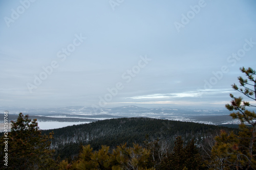 Winter landscape on top of the mountains © Oksy001