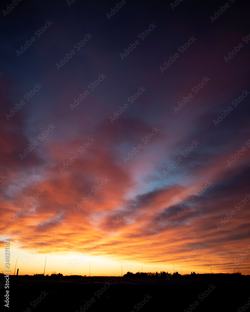 Fototapeta premium Prairie winter sunrise