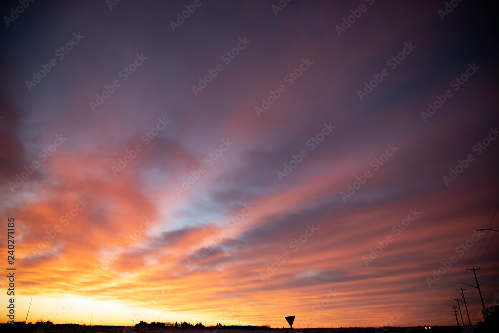 Prairie winter sunrise
