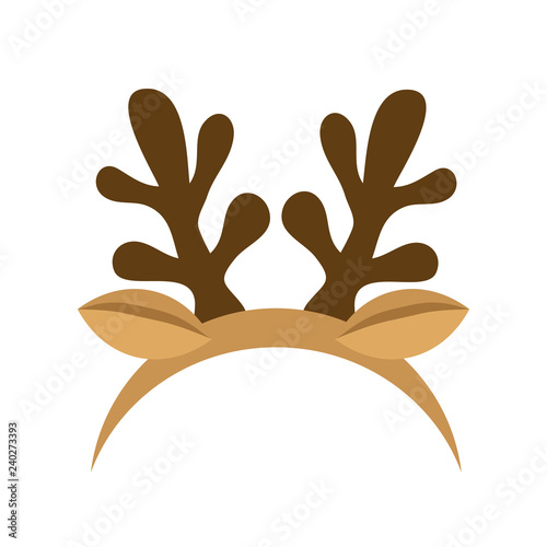 Mask with reindeer antler isolated on white background. Merry Christmas. vector illustration