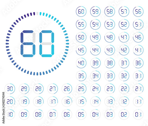 Set of timers. Sign icon.