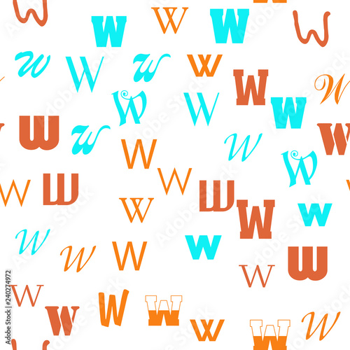 www network internet concept. Letters, alphabet, education, school concept. Seamless vector EPS 10 pattern. Flat style