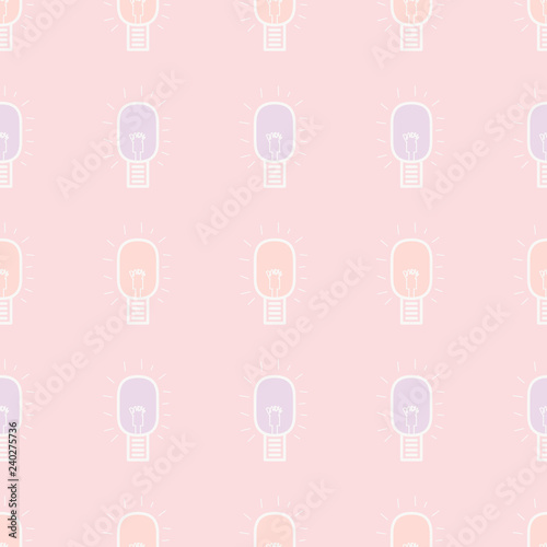 Seamless abstract conceptual hand drawn bulb. Template  backdrop  repeat   pattern.