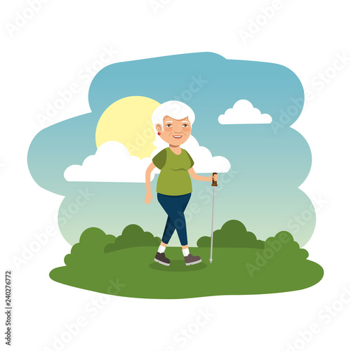 old man in the camp scene