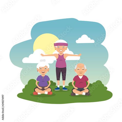 grand parents group in the camp scene