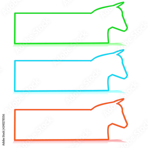 Donkey infographic set of 3 in bright green and blue colors