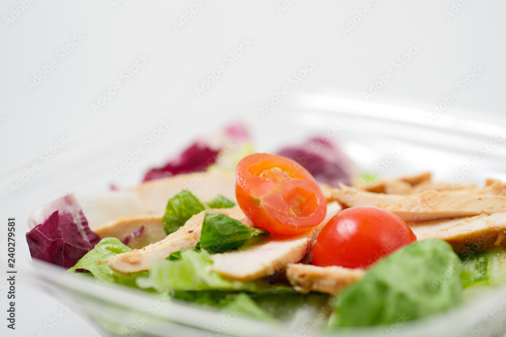 Salad in a transparent container Salad in a transparent container