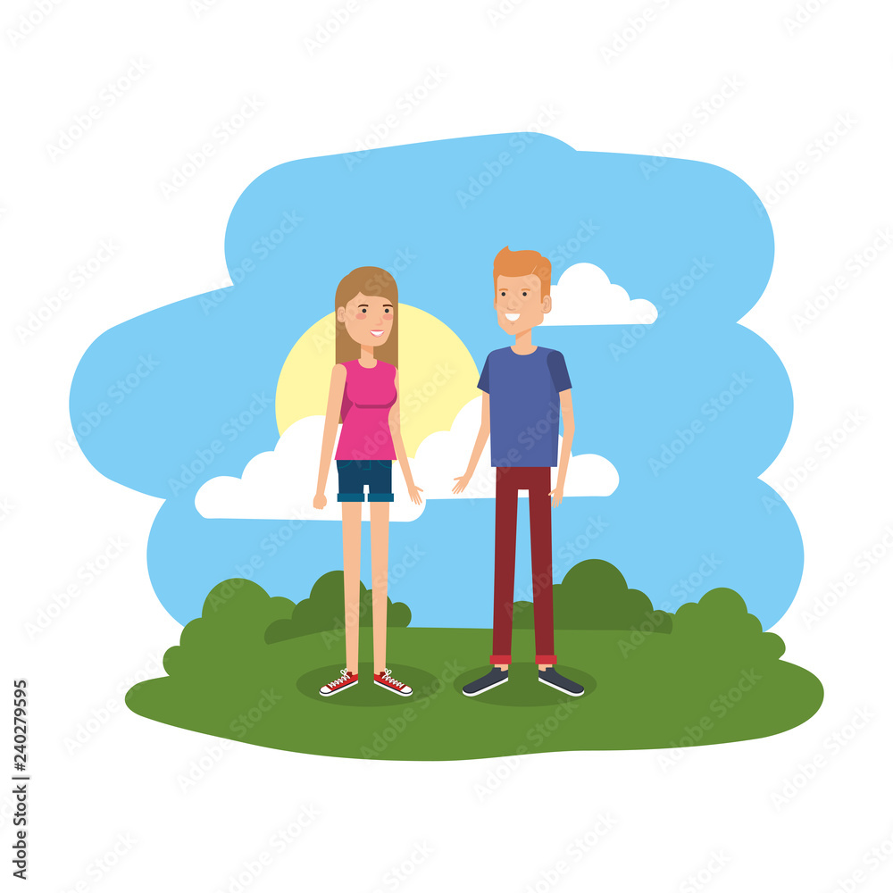 couple in the camp scene couple in the camp scene