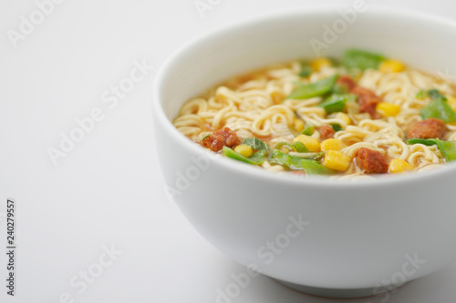 Photography Ramen served in the bowl