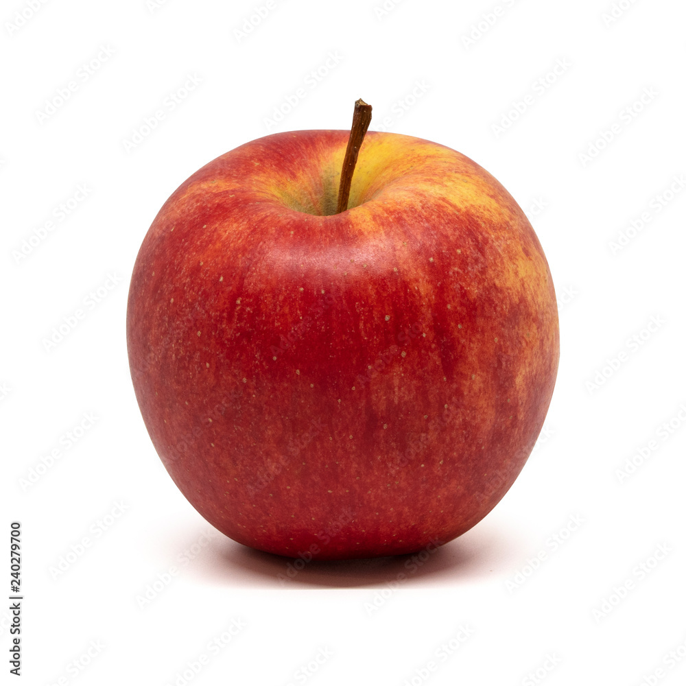 Red yellow apple. Isolated on white background.