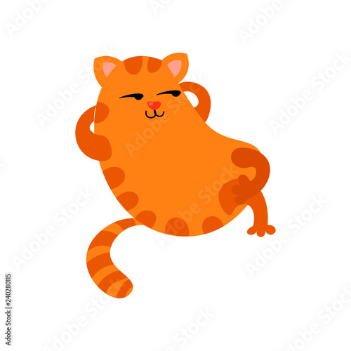  ute red cat with big black eyes and a nose in the form of a heart spends its free time.