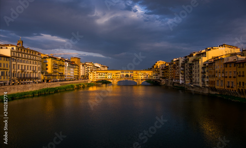 Ponte Vecchio Bridge. The historic center of Florence. Tuscany Italy.