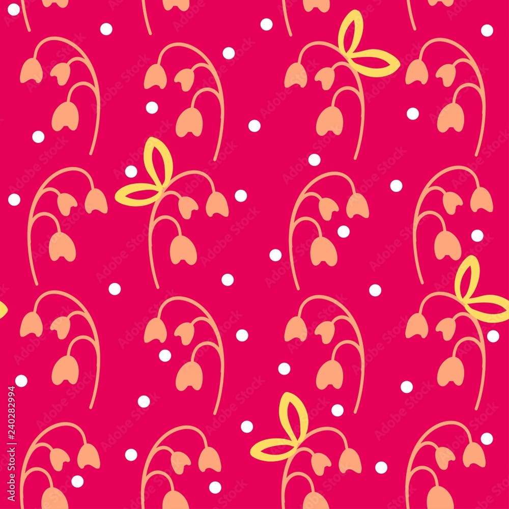 floral ornament with butterfly on a dark pink color floral ornament with butterfly on a dark pink color