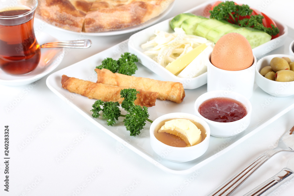 Delicious traditional Turkish breakfast