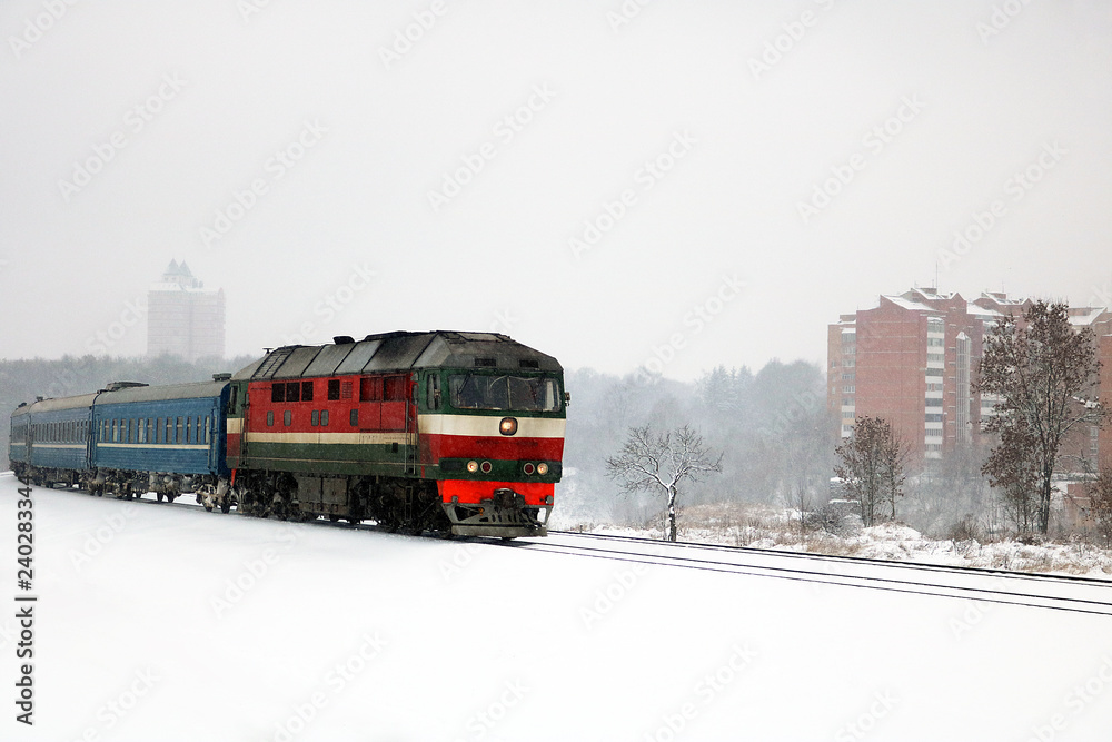 Obraz train in the snow