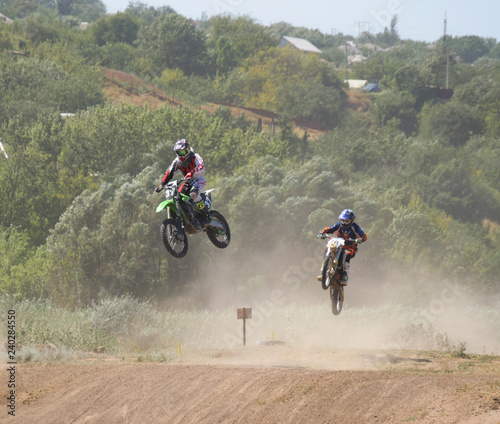 mountain biker on a motorcycle