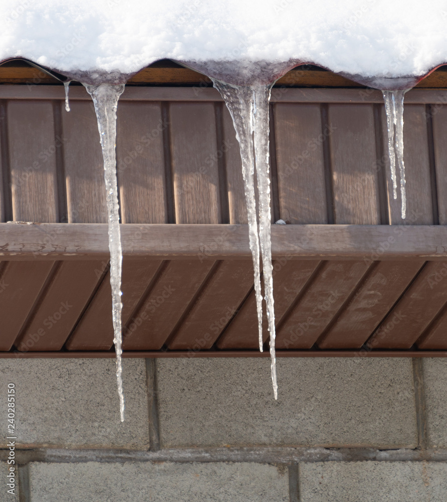 ice icicles on the roof ice icicles on the roof