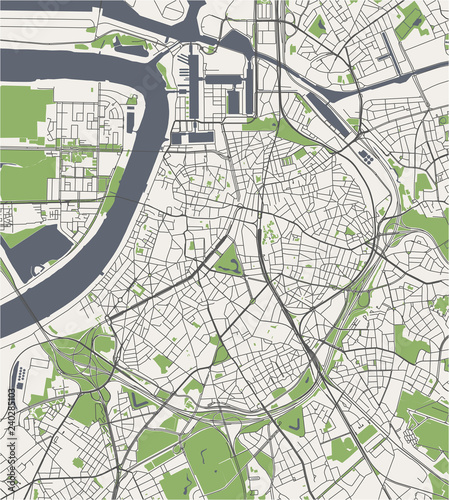 map of the city of Antwerp, Belgium photo