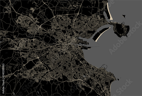 Map of the city of Dublin, Ireland