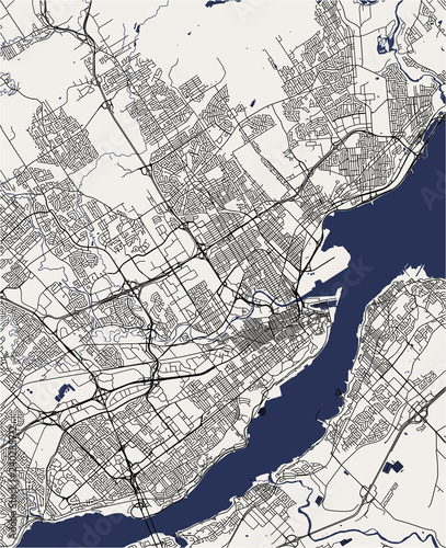 Map of the city of Quebec, Canada photo