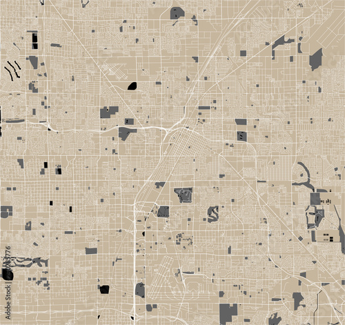 map of the city of Las Vegas, Nevada, USA