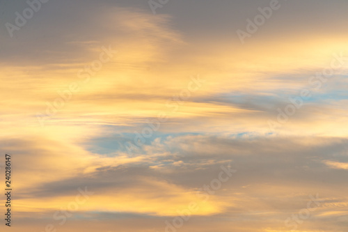 Dramatic sunset over the grief. Sky