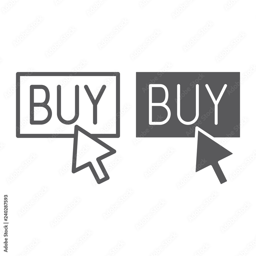 Buy now line and glyph icon, shopping and commerce, buy button sign, vector graphics, a linear pattern on a white background. Buy now line and glyph icon, shopping and commerce, buy button sign, vector graphics, a linear pattern on a white background.
