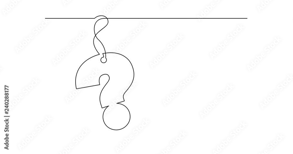 continuous line drawing of question mark design continuous line drawing of question mark design